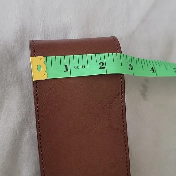 ZARA Cow Leather Wide Brown Belt, Cold Tone, Length 30.5  display picture 3